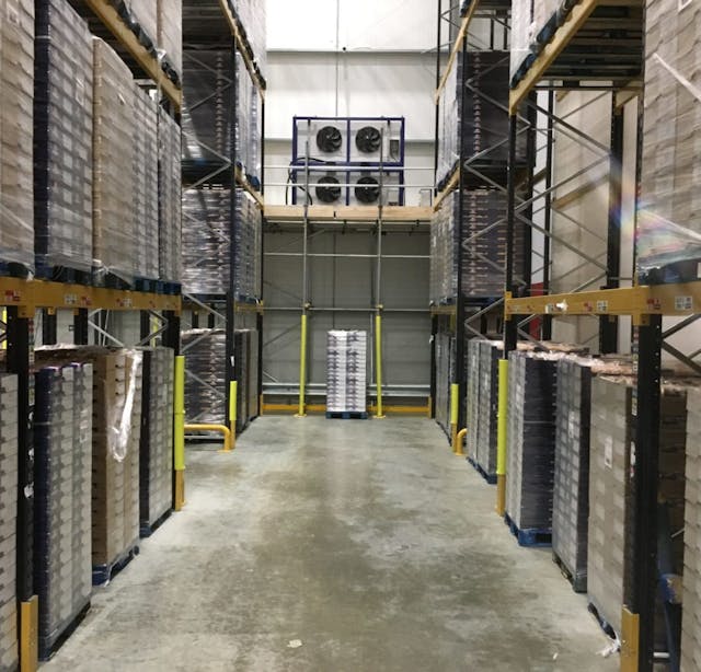 Temporary coolers for logistics warehouse cooling